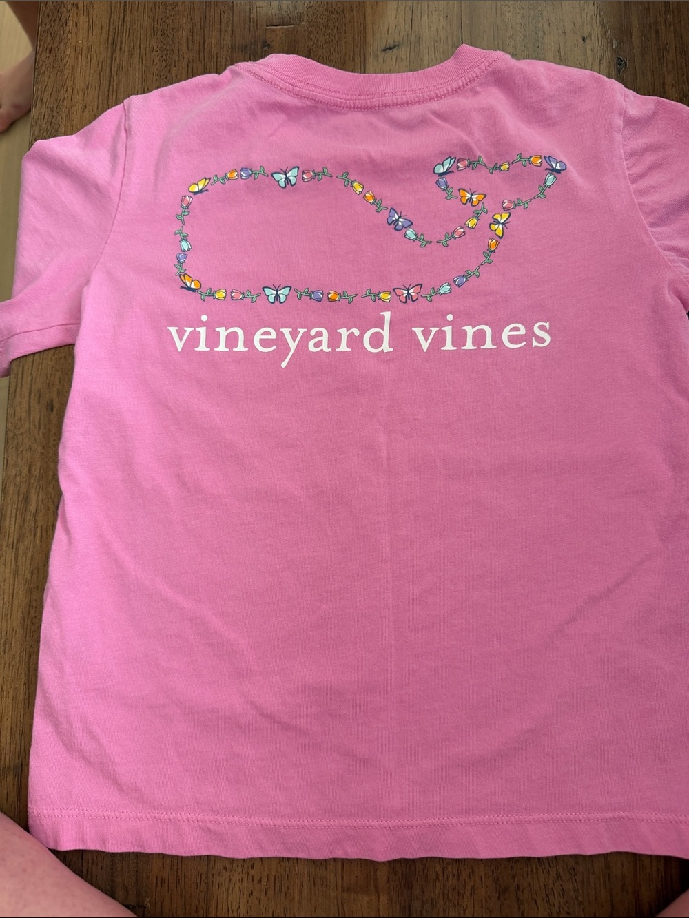 Vineyard Vines Pink Butterfly Whale Short Sleeve Tee for Kids